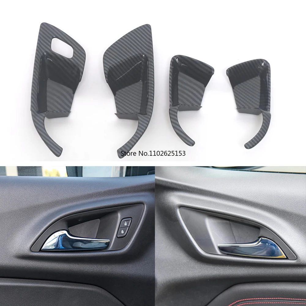 For Chevrolet Trax 2024+ ABS Carbon Fiber Protection Car Interior Door Handle Cover Decorative Accessories