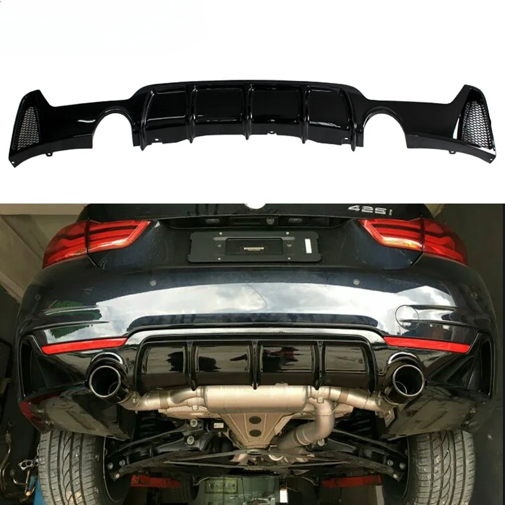 ABS material diffuser Dual tips rear bumper diffuser for BMW 4 series F32 F33 F36 M sport 2014-2019