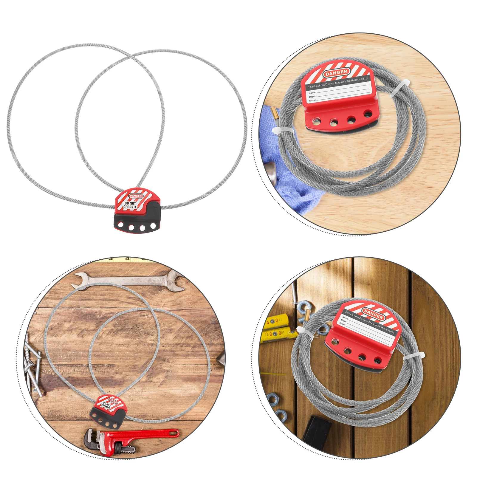 

6mm Thickened 1.8M Safety Locks Locks Vinyl Coated Stainless Steel Security for LOTO Adjustable Tagout