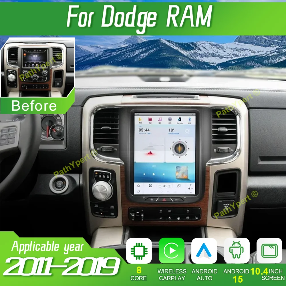 

10.4"Android 15 For Dodge RAM 2011-2019 Car Radio Tesla Screen Stereo Automotive Multimedia Video Player Wireless BT CarPlay