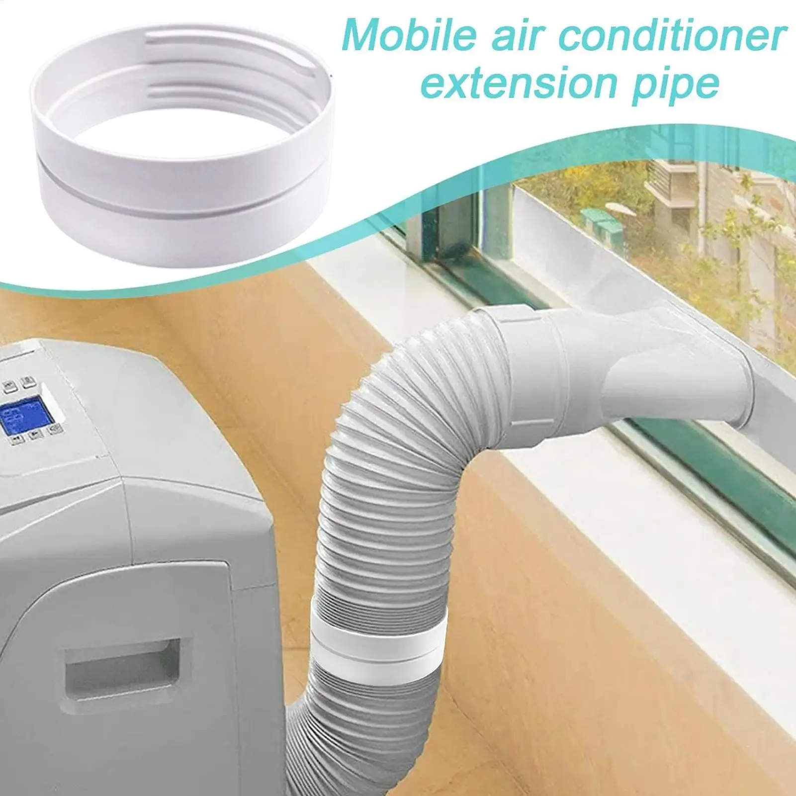 Portable AC Hose Coupler Fits 5.9in Tube Exhaust Hose Adapter for Garage Home Appliance Intake Outlet Cooling Heating Mobile