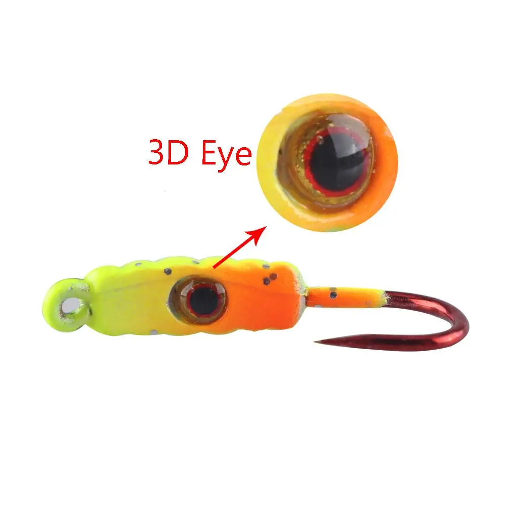 6Pcs High Quality Artificial Balancer Walleye AD-Sharp Lead Hard Hook Winter Bait Ice Fishing Lure