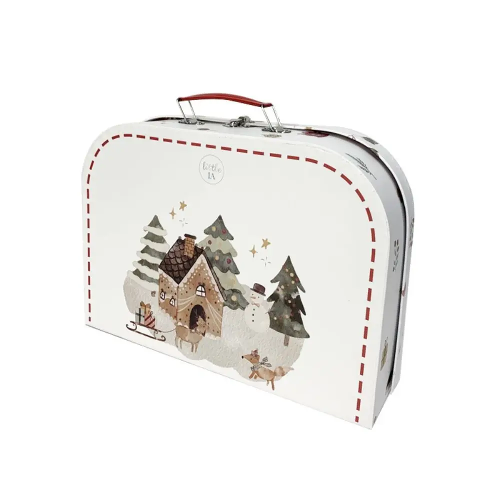 New Cardboard Christmas Gift Box with Handle Large Capacity Suitcase Portable Decorative Storage Case Birthday