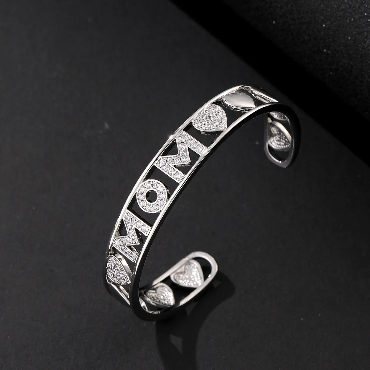 

Elegant C-Shaped Adjustable Light Luxury sliver color Bracelet Women's Dress Decorative Jewelry Mother's Day Party Gift Z-91