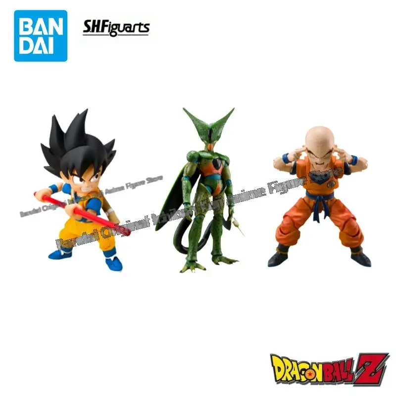 

In Stock Bandai Original Box Garage Kit Model Dragon Ball Shf Son Goku Cell Krillin Anime Characters Collectible Original Statue