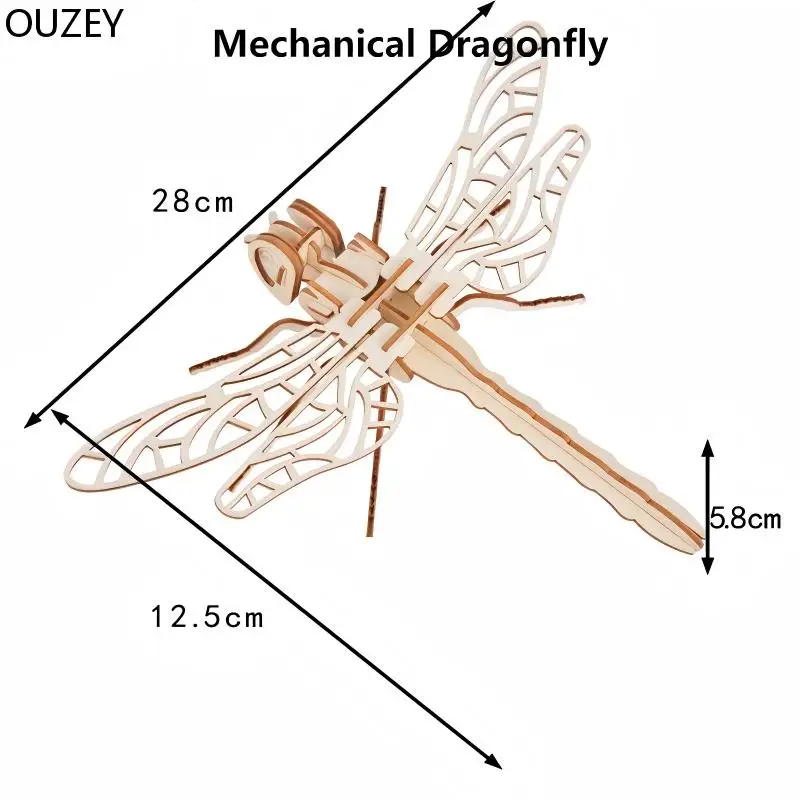 OUZEY 16 مجموعات ثلاثية الأبعاد لغز خشبي نموذج الحيوان ألعاب مونتيسوري للأطفال الحرف الهيكل العظمي الجمعية طقم هدايا بنة خشبية