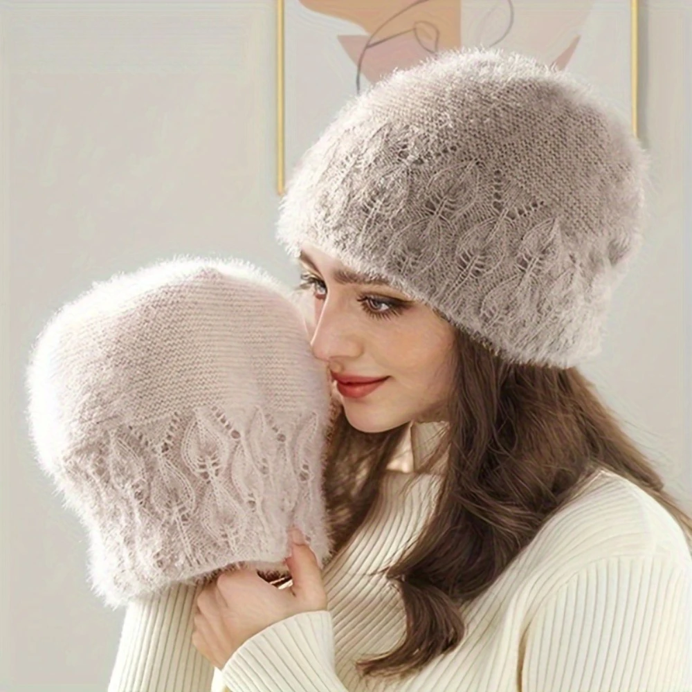 

MINISO New Womens Winter Hat Stylish and Warm Earmuffs Hip Hop Style Knit Hat Hand Washable Suitable for Both Men Women