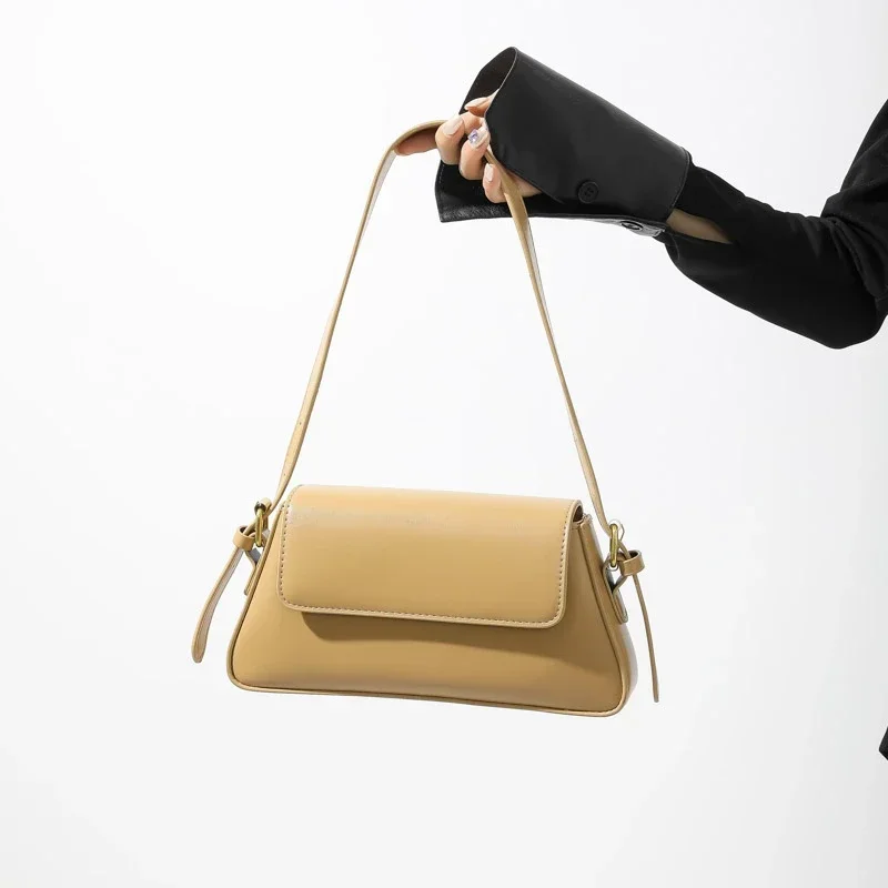 Pu Bags Solid Package Cover Type Ladies Bags on Sale 2024 High Quality Versatile Exquisite Commuting Shoulder Bags