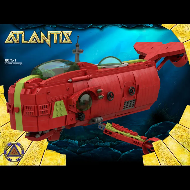 

1199PCS Atlantisses Sperm Whale Deep Sea Submarine Bio-shaped HQ Explorer Interior Cockpit MOC Building Block Birthday Toy Gift