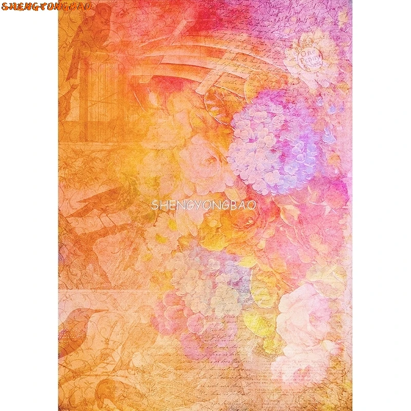 SHENGYONGBAO-Gradiente Grunge Fotografia Vintage Backdrops, Baby Portrait Background, Photo Studio, YHFG-02