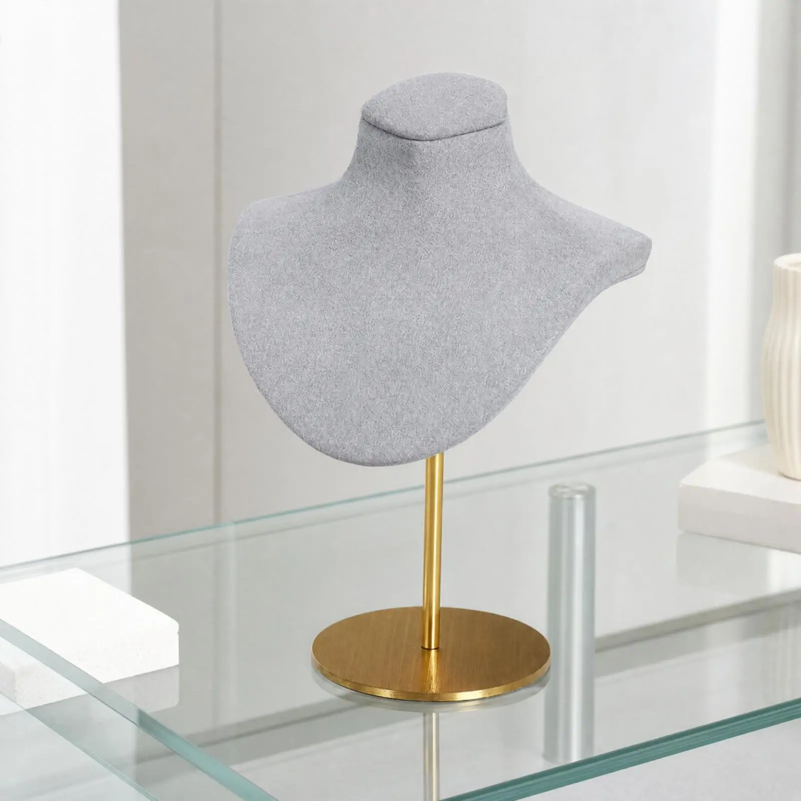 Detachable Necklace Display Stand Compact Footprint Freestanding Jewelry Bust Stand Versatile Sturdy for Boutique Owners