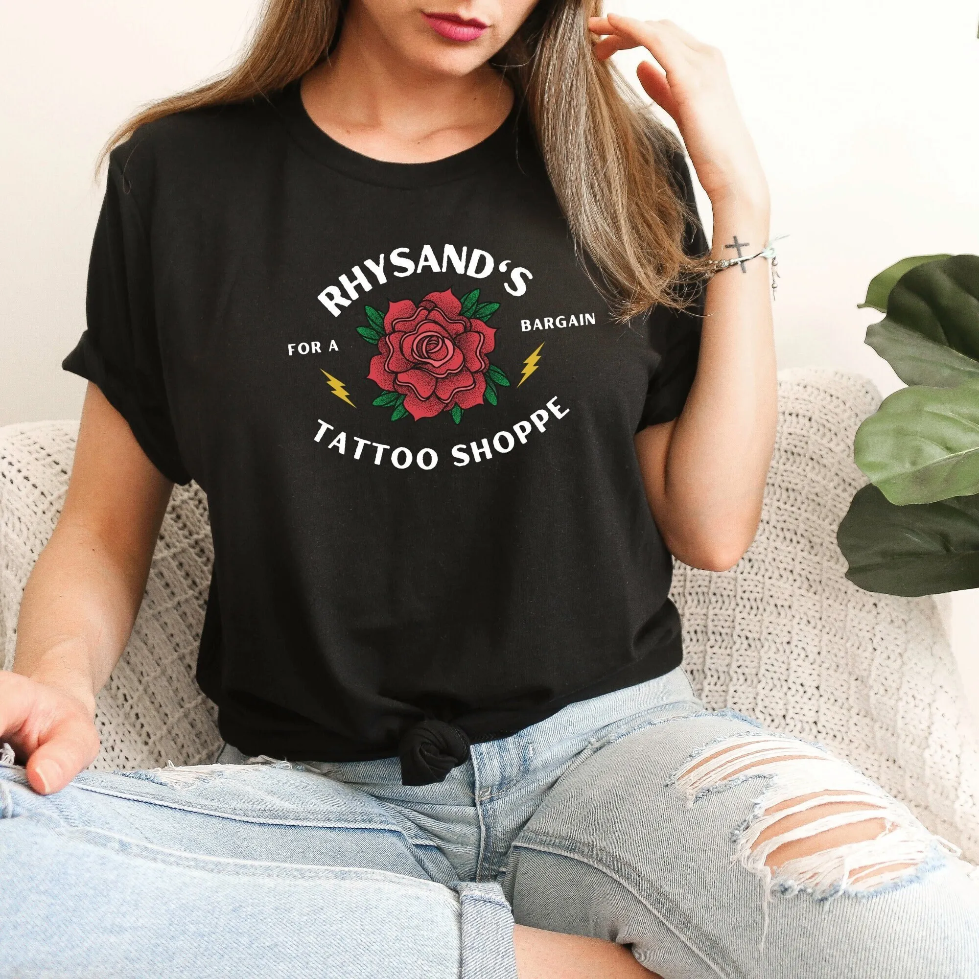 Rhysand'S Tattoo Shoppe T Shirt Acotar Officially Licensed Sarah J Maas Merch Velaris Night Court Bookish