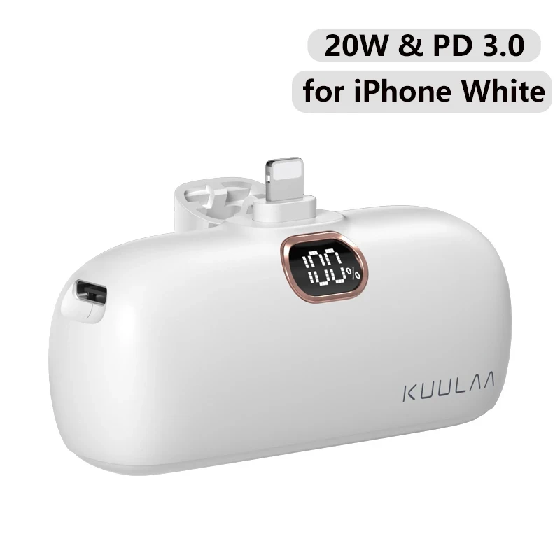 KUULAA Mini Power Bank 5000 mAh Tragbare Ladegerät PowerBank QC PD Schnelle Lade Externe Batterie Für iPhone 16 15 14 13 Xiaomi