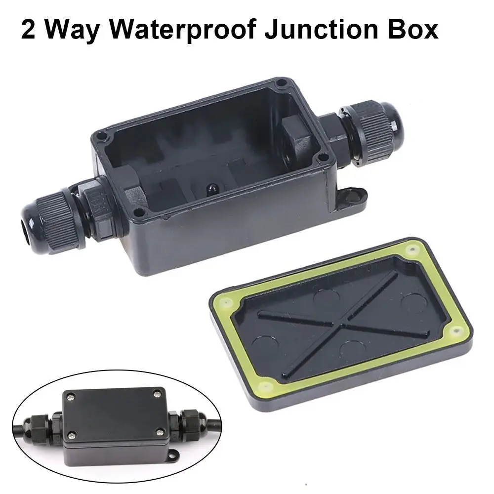 1Pcs With Terminal Waterproof Junction Box IP66 450V Electrical Cable Wire Connector Plastic 2 Way Cable Wire Case for Led Light
