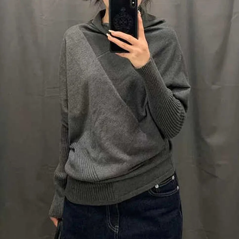 

Knitted Sweater Women Pullovers New Long Sleeve Turtleneck Black Knit Sweater Pullover Women Tops Sweaters Women Clothing Q1549