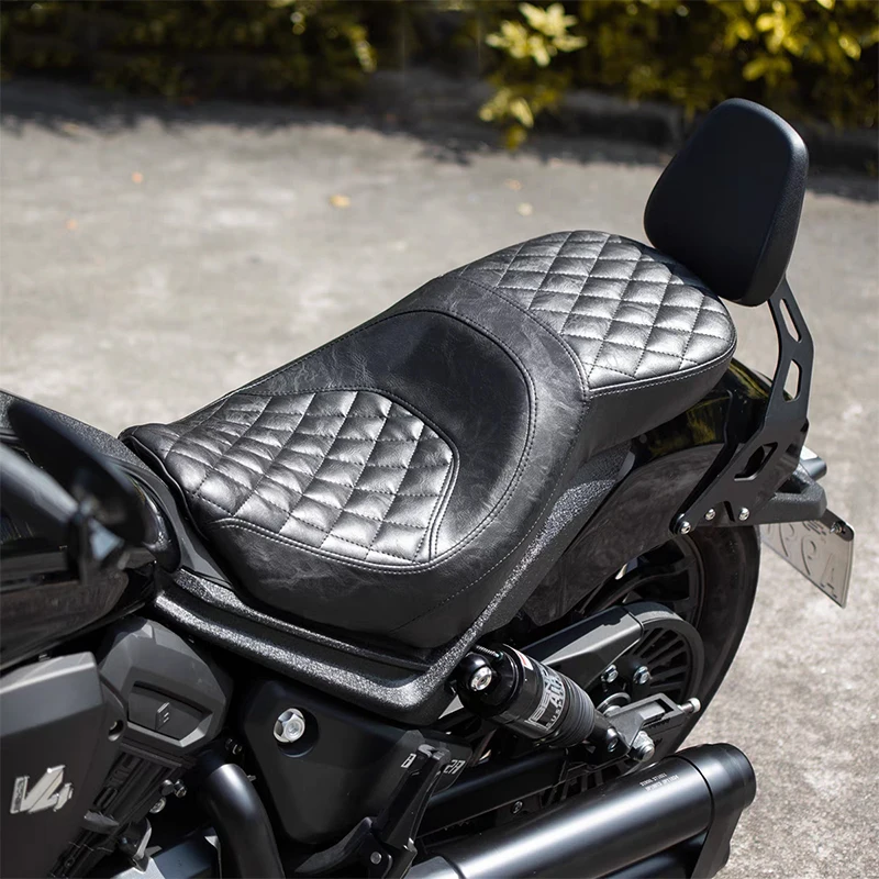 Customized Retro Motorcycle CVO Double Seat Cushion For Benda dark flag 500 BD 500 bd500 HeiQi500 Upgraded Elevated Seat Cushion