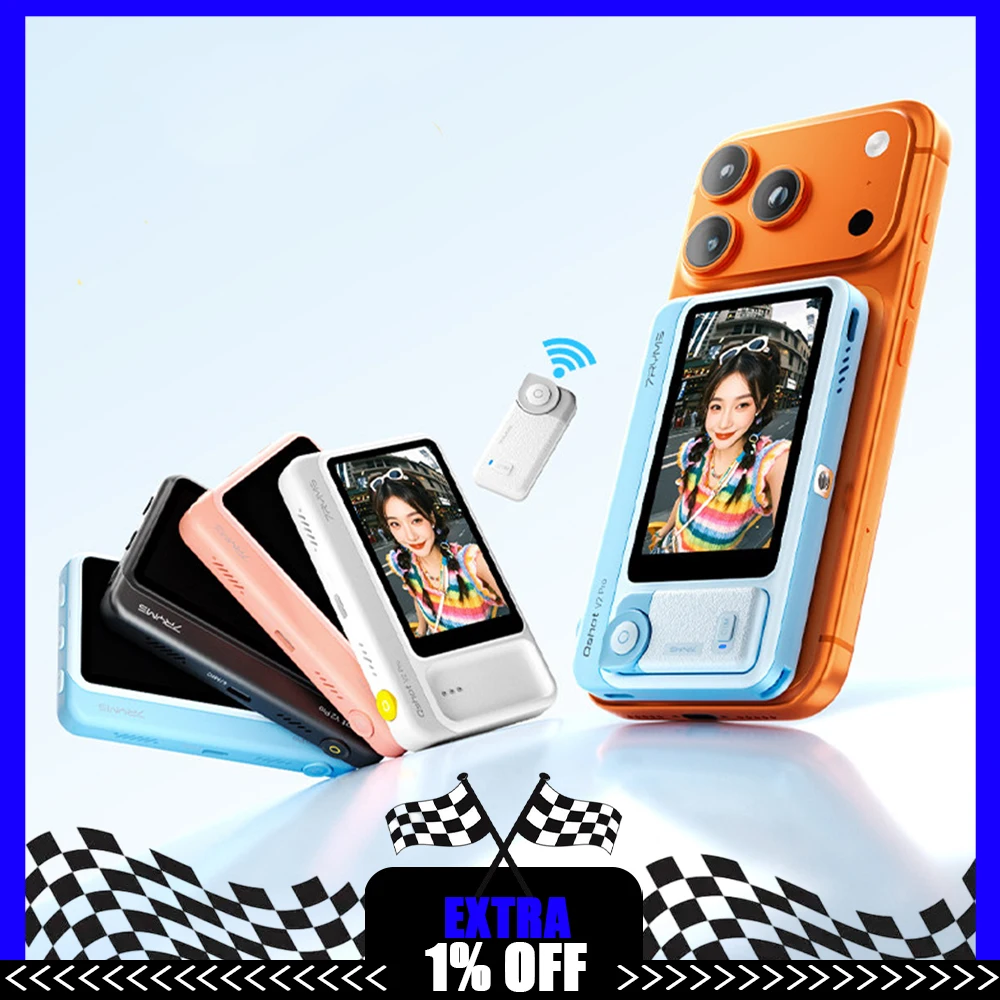 

7RYMS QShot V2/V2 Pro Magnetic Selfie Live Streaming Vlog 3.1inch 480*800 IPS Display Screen Wireless Photo For iPhone Android