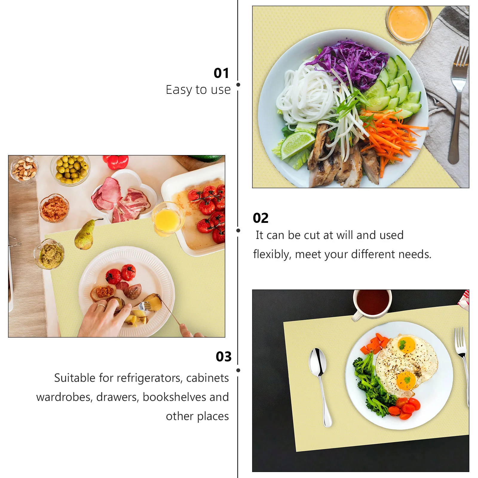 

8Pcs Refrigerator Mats Eva Washable Oil-Proof Heat Resistant Non-Slip Fridge Liners for Kitchen Cabinet Drawer Shelf Organizer