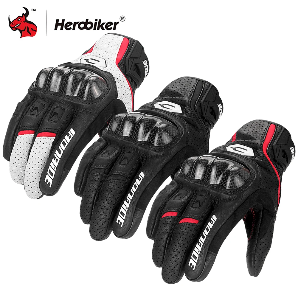 

Motorcycle Gloves Men's Leather Gloves Anti Fall Wear-resistant Anti Slip Touch Screen Off-road Motorcycle Riding Gloves