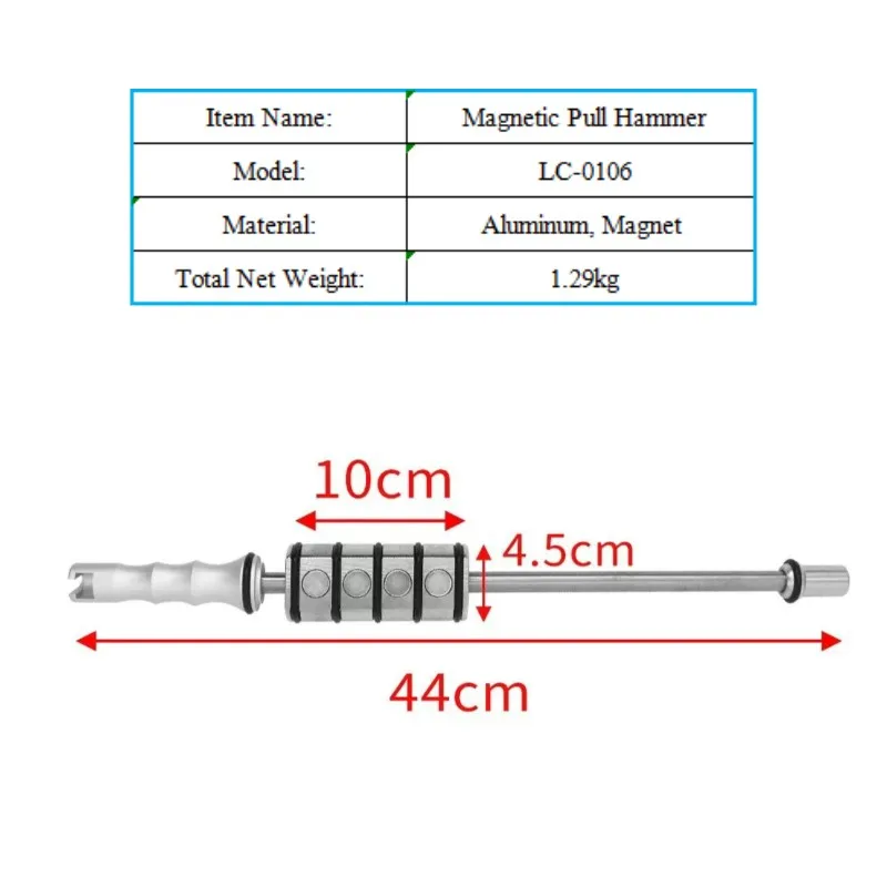 Pdrking Heavy-Duty Aluminum Magnetic Slide Hammer Dent Puller Lightweight Paintless Repair Tool for Auto Body