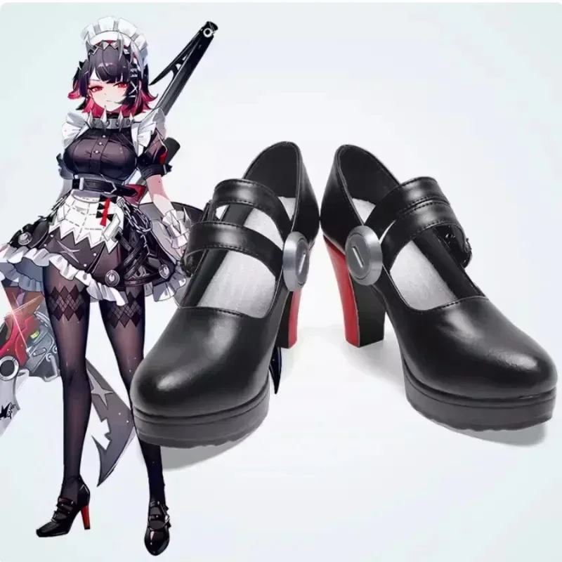 

Игра Zenless Zone Zero Ellen Joe, женская обувь для косплея на Хэллоуин, вечеринку, горничной, ролевая игра, черная обувь с акулой для девочек, туфли на высоком каблуке по индивидуальному заказу