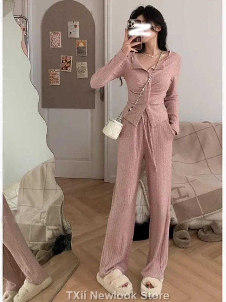 TXii Newlook Simple leisure a set of casual and stylish loose pants, two-piece suit for autumn new women's wear