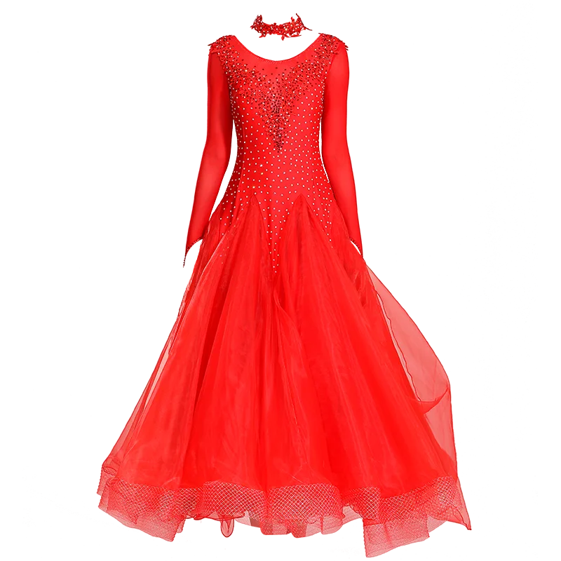 Abito da ballo moderno da donna personalizzato Abiti da spettacolo standard nazionali Abito da ballo da sala valzer Abbigliamento Duet