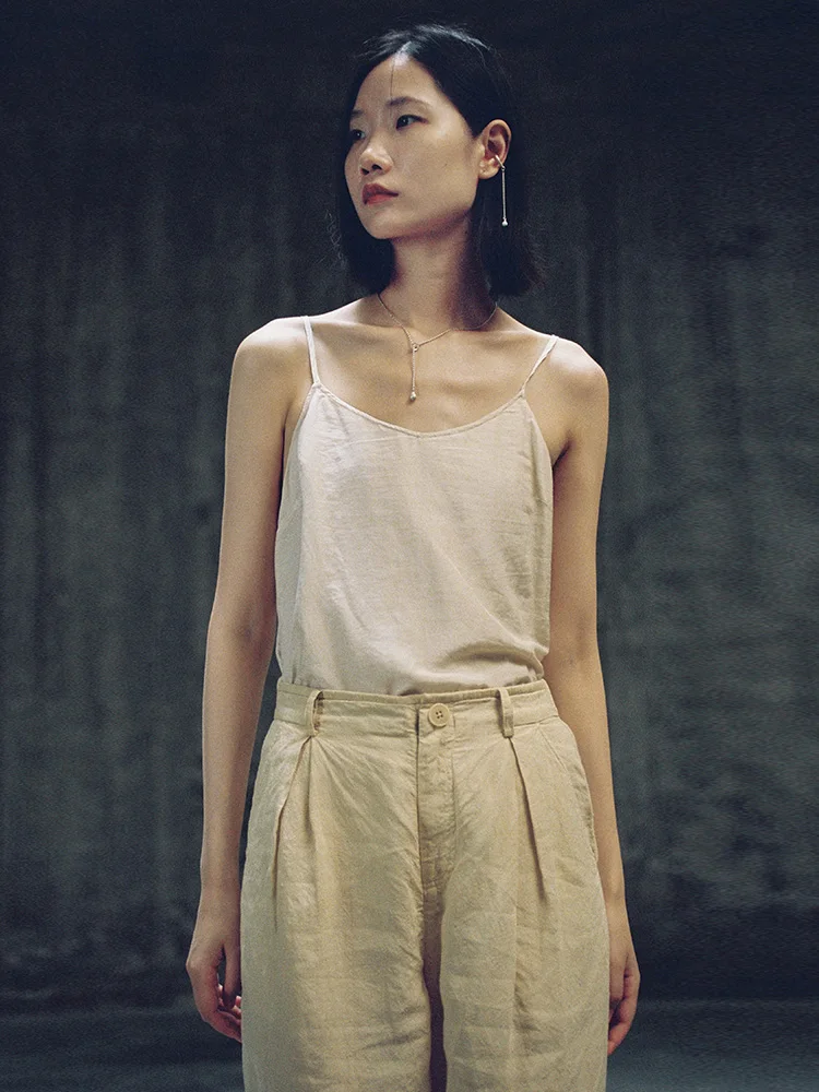 

Original Women's Silk Cotton Vest Top Color Svel Base Layer Outdoor Wear ort Strapl Tank Top Commute Sle