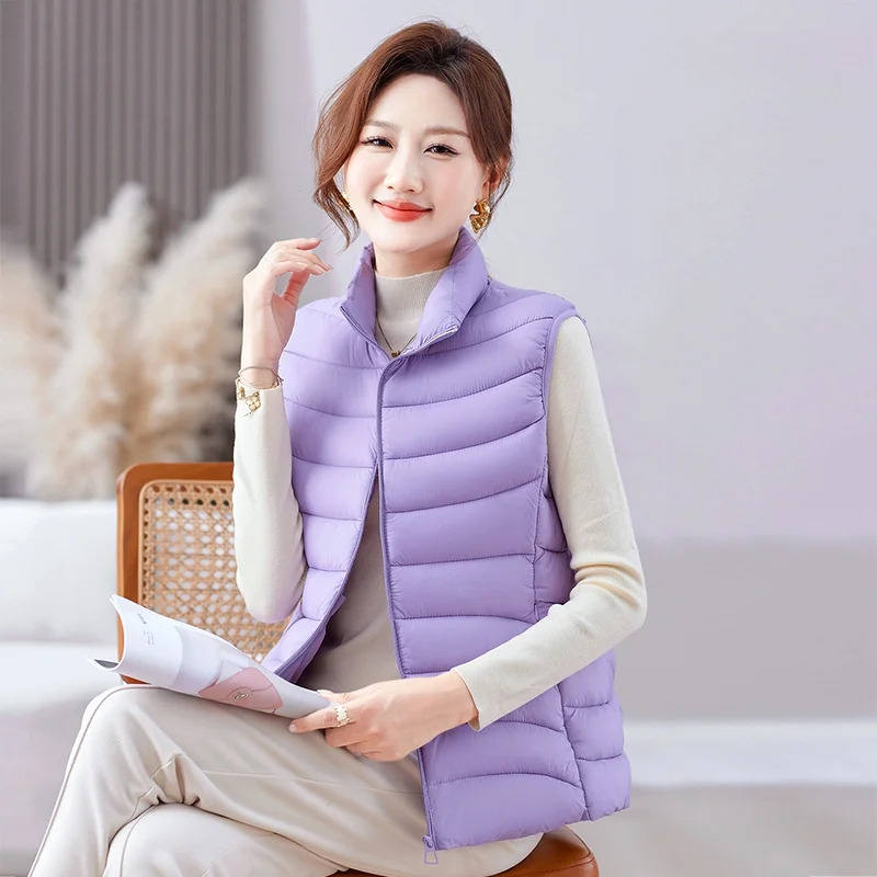 Cardigan a collo alto con tasca con cerniera tinta unita da donna, gilet casual, giacca alla moda