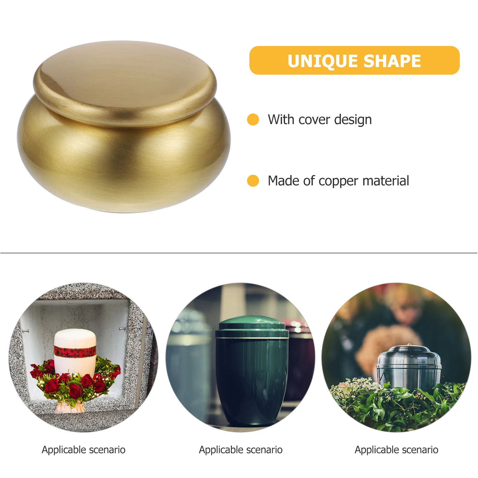 Human Ashes Urn Cremation Metal Can Sealed Storage High Lid Incense Powder Loose Tea Jars Copper Canister Small Container