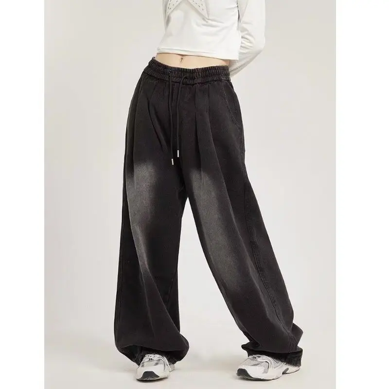 Y2k American Street Hip Hop Männer und Frauen trend ige Persönlichkeit gerade Rohr lose Jeans Paar Retro gewaschen weites Bein Freizeit hose