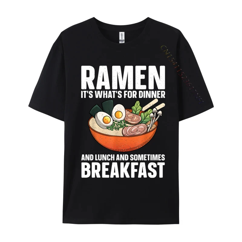 Funny Ramen Noodles For Japanese Ramen Lovers Loose Mens T Shirts Printed Tops Tees Cotton Custom T-shirts Autumn