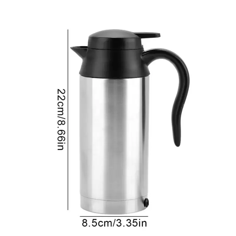 Tasse chauffante électrique portable en acier inoxydable, tasse pour thé, café, voiture de voyage, 750ml