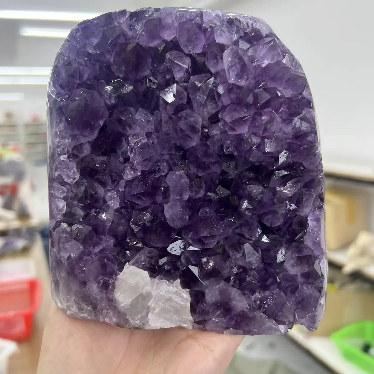 2583g 14cm  Natural Uruguay Dream Amethyst Quartz Crystal Cluster stand