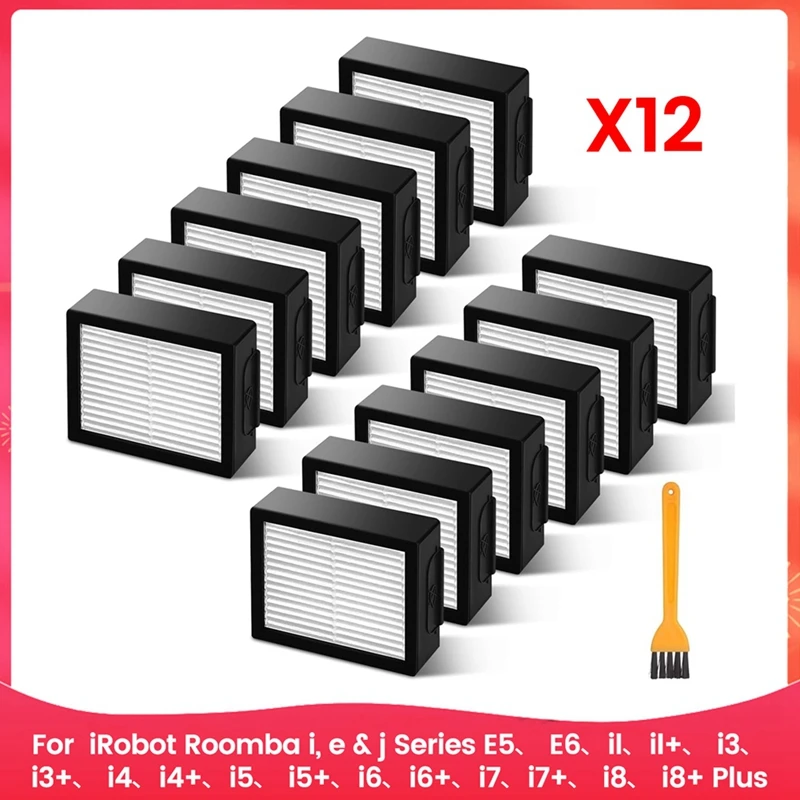 AS94 12 PCS ตัวกรอง Hepa สําหรับ Irobot Roomba E I & J Series E5 E6 I1 I1 + I3 I3 + I4 I4 + I5 I5 + I6 I6 + I7 I7 + I8 I8 + อะไหล่สูญญากาศ