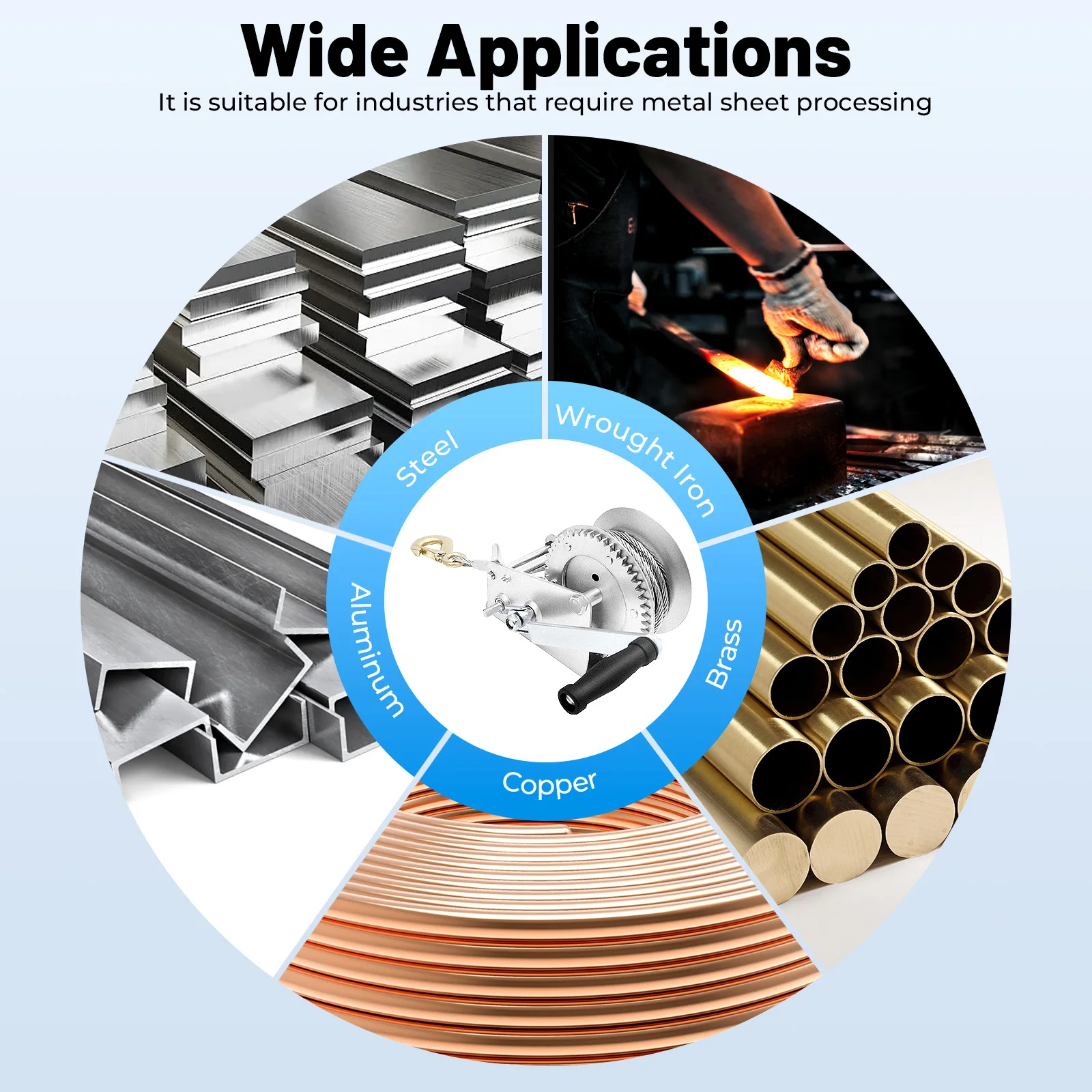 8인치 스로트 깊이 금속 수축 및 확장 도구(0.06인치 용량) - 조선 및 철도 차량 제조에 이상적