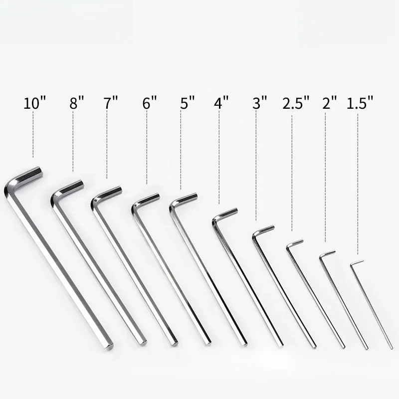 

Hexagon Wrench Extra Long Flat Head Tool, Single Bulk 1.5/2/2.5/3/4/5/6/7/8/10 mm