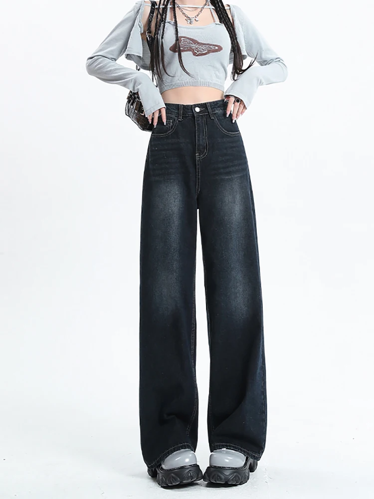 

Straight Leg Jeans For Women High Waist Denim Trousers Mom Jean Baggy Pants Casual Comfort Trousers