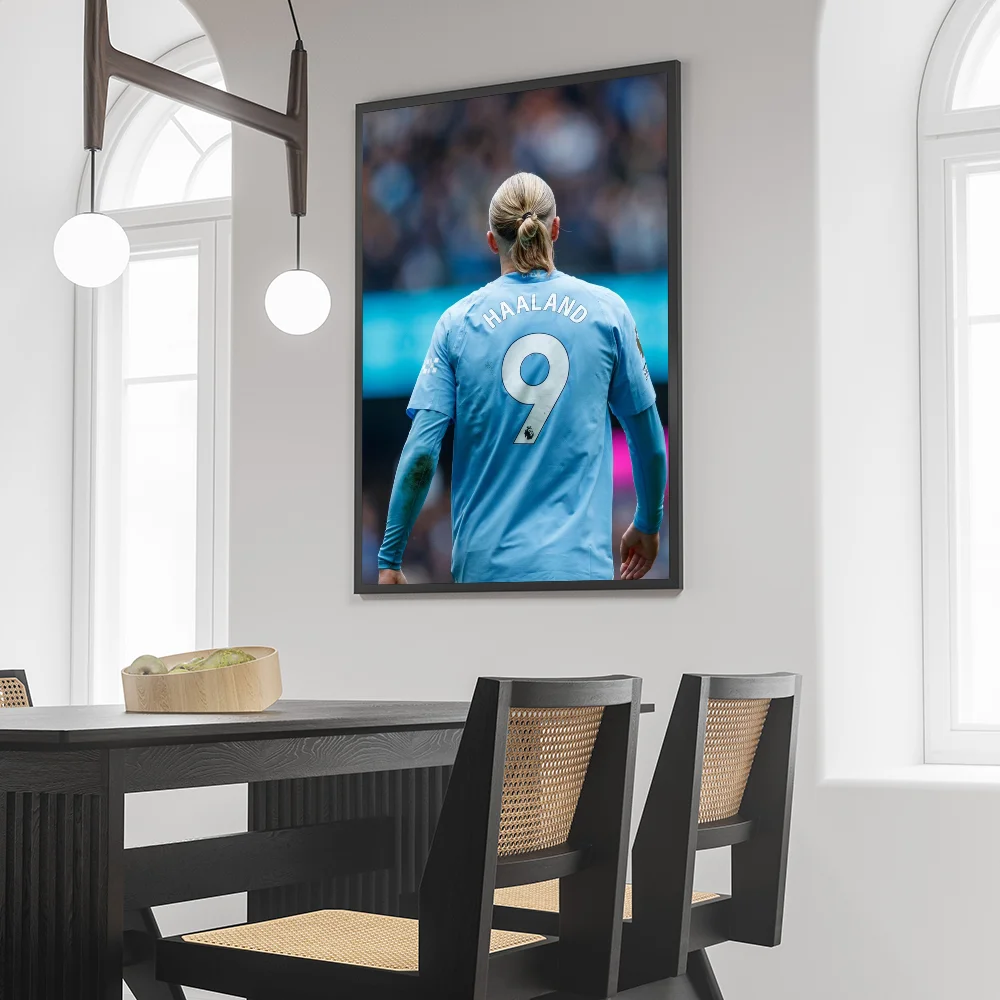 1PC Erling Haaland Poster Self-adhesive Art Waterproof Paper Sticker Coffee House Bar Room Wall Decor