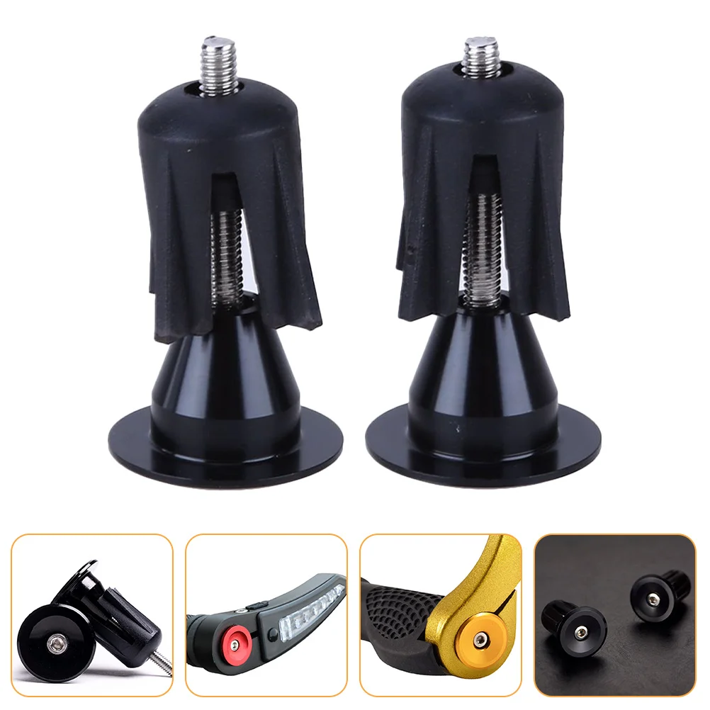 

1 Pair Bike Handlebar End Plugs Black Aluminum Alloy Durable For Road Mountain Bikes Cycling Supplies Bar End Caps Bike Parts