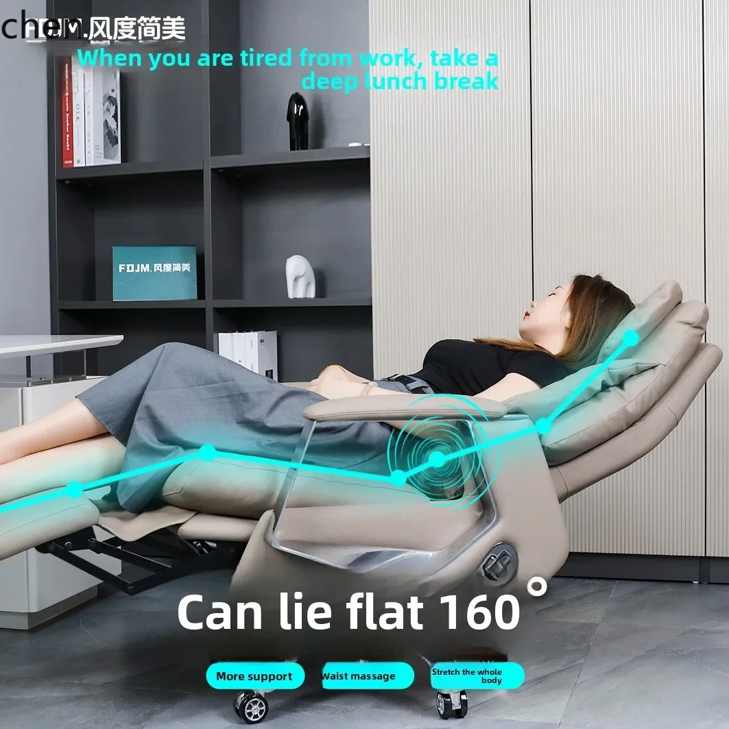 Computer Chair Comfortable Long Sitting Executive  Reclining Electric Office Ventilated Genuine Leather Office Chair