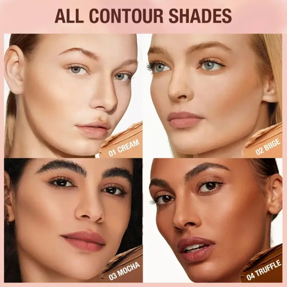 4 Kleuren Bronzer Pen Contour Stick Langwear Waterdichte Formule Verheldering Zacht Glad Natuurlijk Gemakkelijk Te Beeldhouwen Gezicht Mankeup