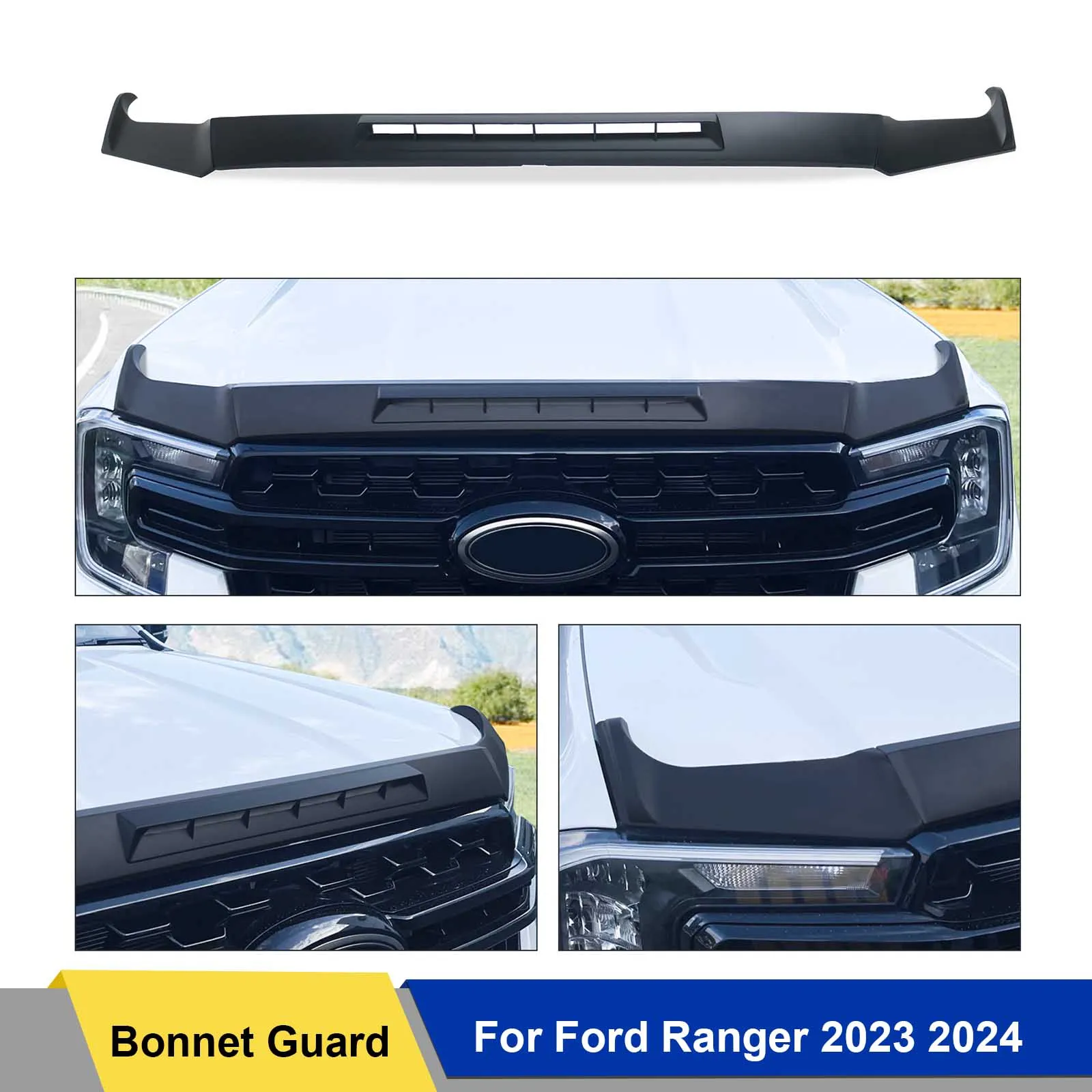 Guard Bonnet Guard Protector Bug Shield Hood Deflector for Ford Ranger Wildtrak T9 2023 2024 XLT XL XLS Sport Car Accessories