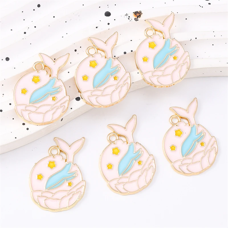 

Duarte 20Pcs/Lot Cartoon Enamel Marine Life Whale Charms Pendants for Jewelry Making Necklaces Earrings Bracelets Accessories