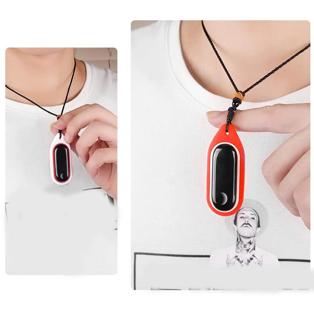 

Smart Sports Bracelet Sleeve Cover Pendant with String Wristband Compatible for Xiaomi Band 3 White Red