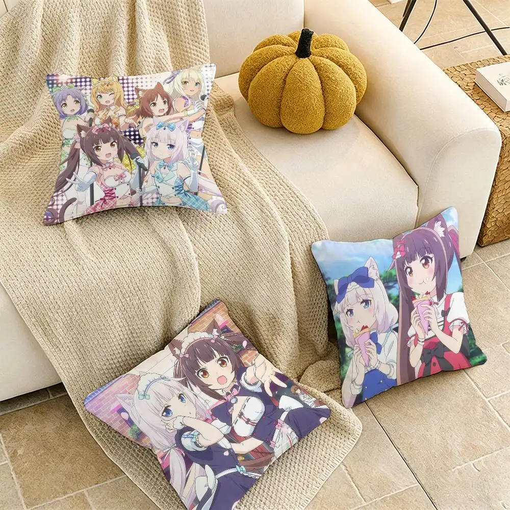 

NEKOPARA OVA Pillow Case Pattern Printed Pillowcase For Living Room Sofa Cushion Cover