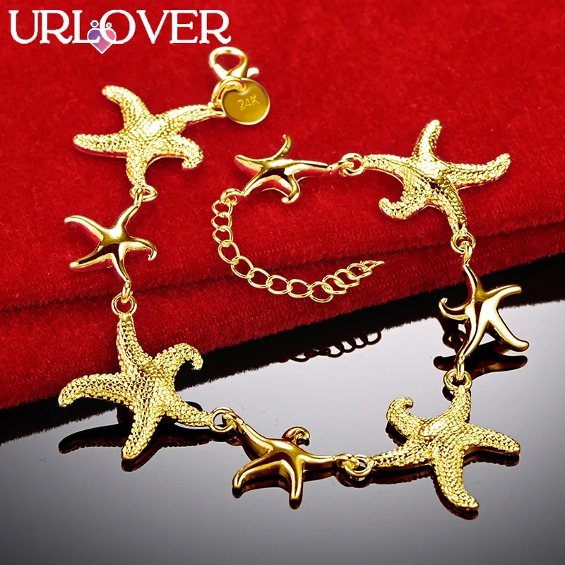 URLOVER-Bracelets en argent regardé 925 avec toutes les étoiles de mer pour femme, bijoux fins, accessoires de mariage, cadeaux de fête, mode