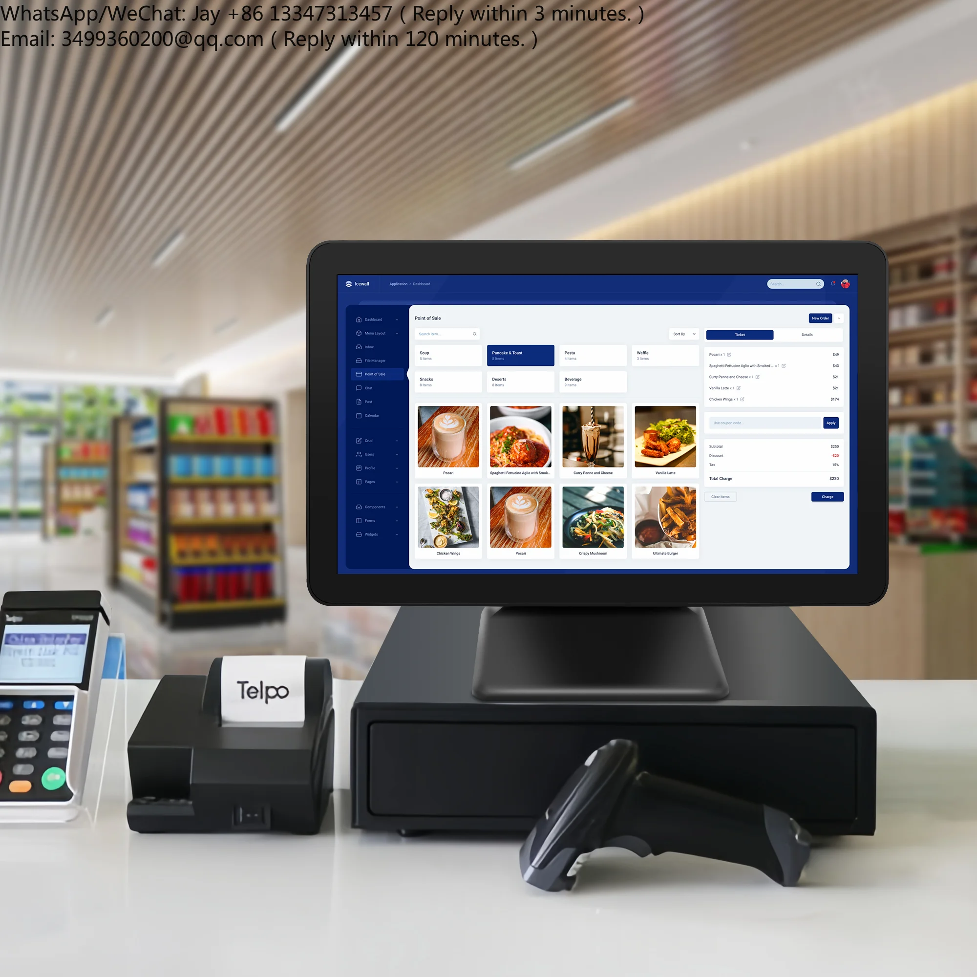 

New Simple Waterproof Industrial Grade 15 Inch Touch Monitor Touchscreen USB Fast Food Restaurant Use Cost-effective Monitor