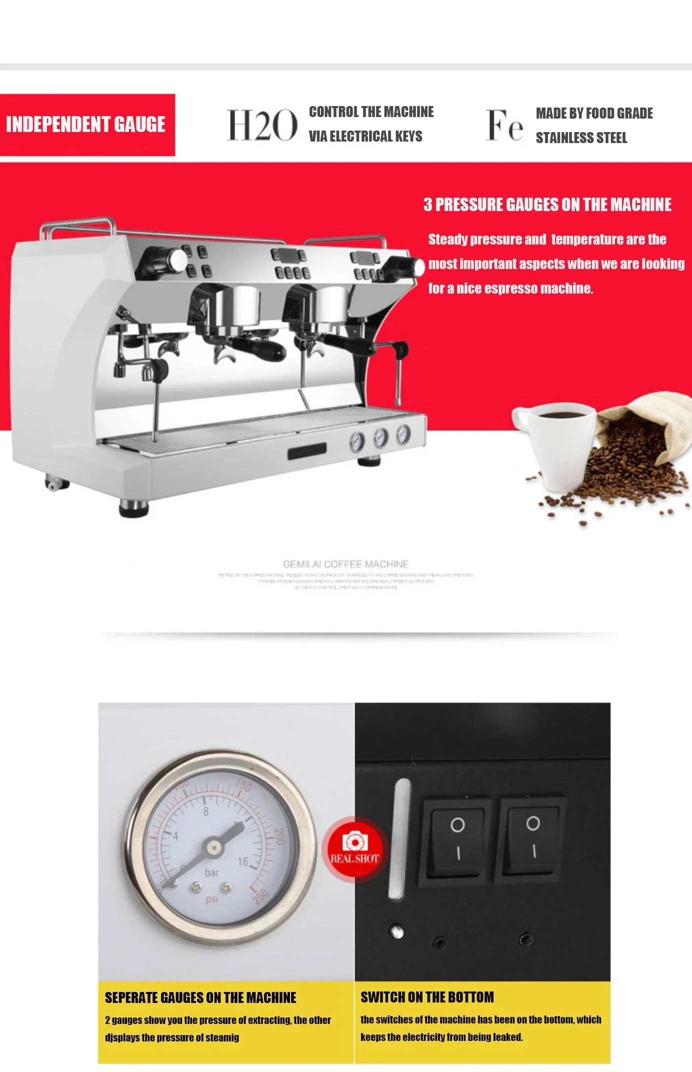 Topverkoop China Professionele Maquina De Expreso 2-groep die Turkse automatische commerciële espressomachine maakt