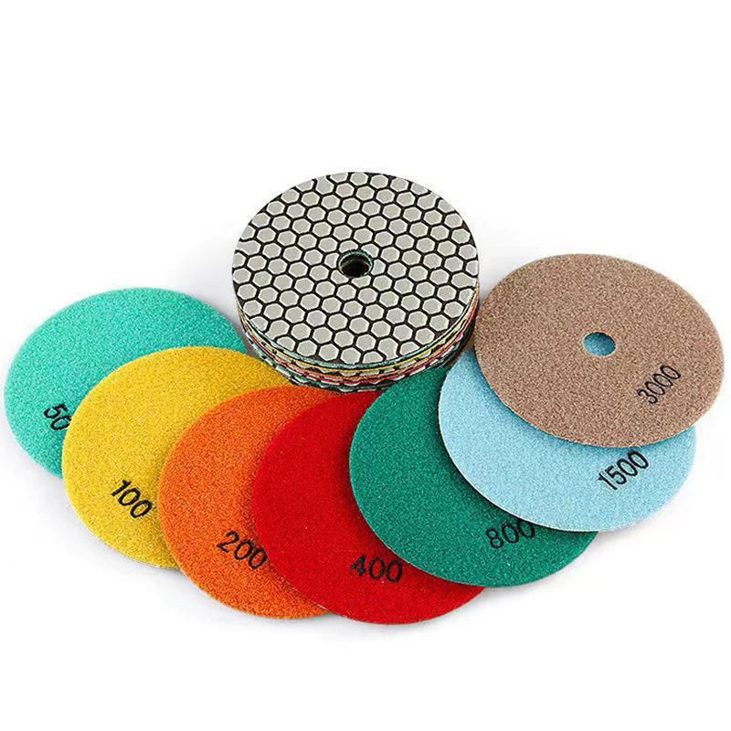 

15 Pcs 6 Inch 150 mm Abrasive Diamond Dry Polishing Pads for Granite Stone Concrete Marble Polishing Use Grinding Disc